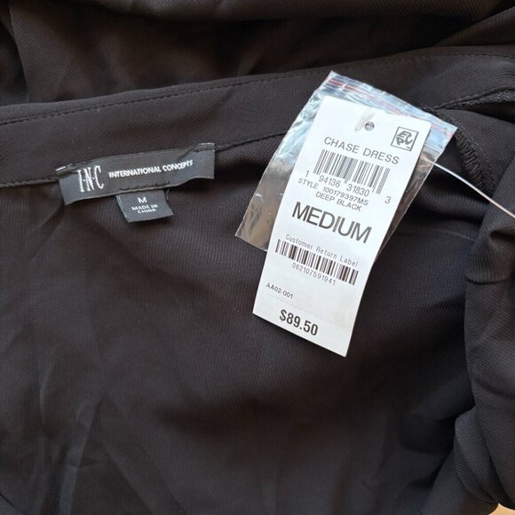 INC International Concepts Long Sleeve Collared Waist Tie Dress NWT - Picture 9 of 9